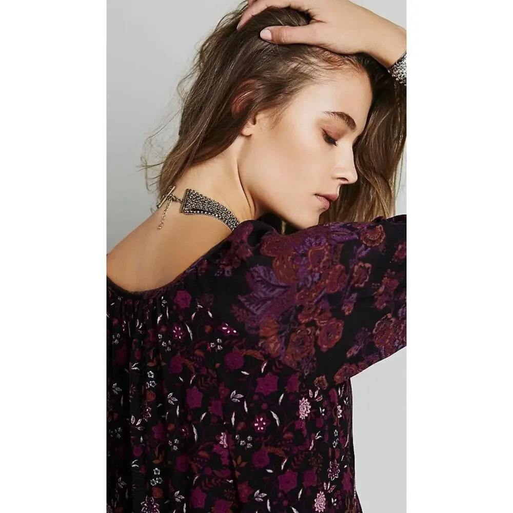 Free People Black/Purple Dress - Picture 4 of 7